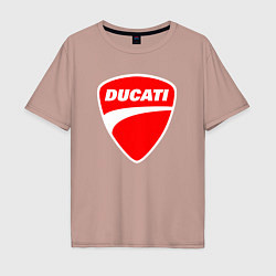 Мужская футболка оверсайз DUCATI ДУКАТИ ЭМБЛЕМА