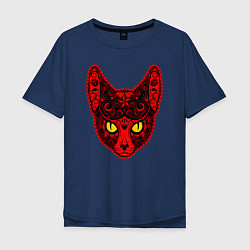 Футболка оверсайз мужская Devil Cat, цвет: тёмно-синий
