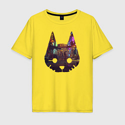 Футболка оверсайз мужская Stray: City Cat, цвет: желтый