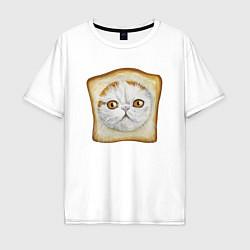 Мужская футболка оверсайз Bread Cat