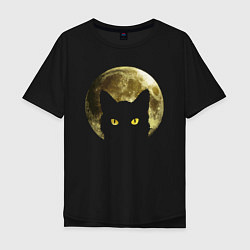 Футболка оверсайз мужская Space Cat, цвет: черный