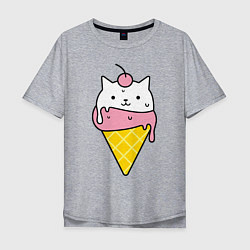 Мужская футболка оверсайз Ice Cream Cat