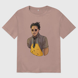 Мужская футболка оверсайз Dead by daylight Кожаное лицо