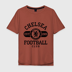 Футболка оверсайз мужская Chelsea Football Club, цвет: кирпичный