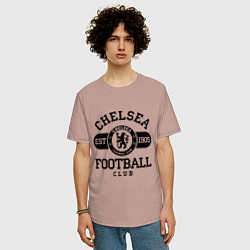 Футболка оверсайз мужская Chelsea Football Club, цвет: пыльно-розовый — фото 2