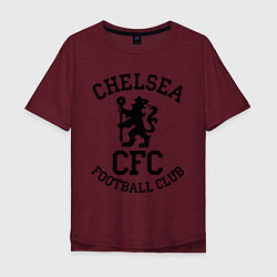 Футболка оверсайз мужская Chelsea CFC цвета меланж-бордовый — фото 1