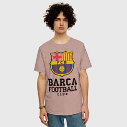 Футболка оверсайз мужская Barcelona Football Club, цвет: пыльно-розовый — фото 2