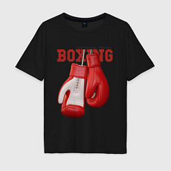 Футболка оверсайз мужская BOXING, цвет: черный