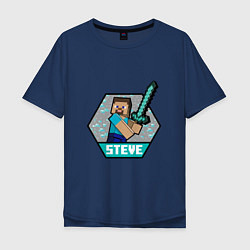 Мужская футболка оверсайз Стиви и алмазный меч MAINCRAFT