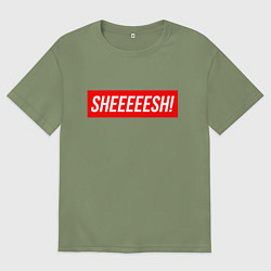 Мужская футболка оверсайз Sheesh Шиш Щищ Шииш