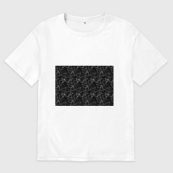 Мужская футболка оверсайз Черно-белый геометрический