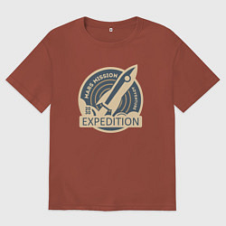 Футболка оверсайз мужская На Марс - 2030, цвет: кирпичный