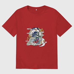 Футболка оверсайз мужская Бай Чжу, цвет: красный