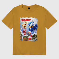 Футболка оверсайз мужская SONIC СОНИК Z, цвет: горчичный