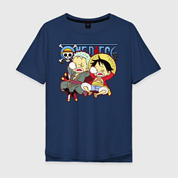 Мужская футболка оверсайз Малыши Зоро и Луффи One Piece