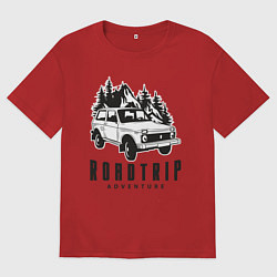 Футболка оверсайз мужская Niva roadtrip, цвет: красный