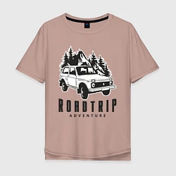 Футболка оверсайз мужская Niva roadtrip, цвет: пыльно-розовый