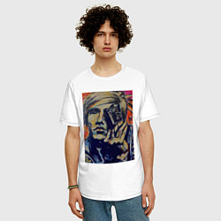 Футболка оверсайз мужская Автопортрет Энди Уорхола, цвет: белый — фото 2