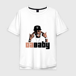 Футболка оверсайз мужская DaBaby, цвет: белый