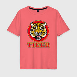 Футболка оверсайз мужская Tiger Japan, цвет: коралловый