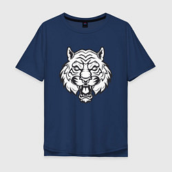 Футболка оверсайз мужская White Tiger, цвет: тёмно-синий