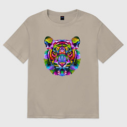 Футболка оверсайз мужская Amazing Tiger, цвет: миндальный