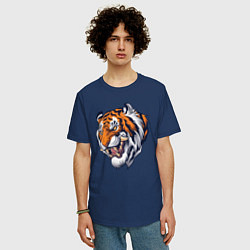 Футболка оверсайз мужская Jungle Tiger, цвет: тёмно-синий — фото 2