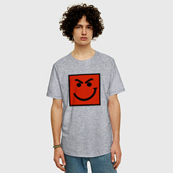 Футболка оверсайз мужская BON JOVI HAVE A NICE DAY SMILE LOGO, цвет: меланж — фото 2