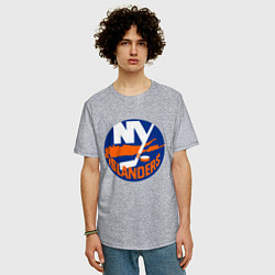 Футболка оверсайз мужская NY ISLANDERS, цвет: меланж — фото 2