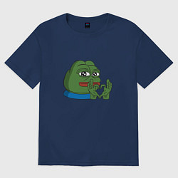 Футболка оверсайз мужская Pepe love пепе лов, цвет: тёмно-синий