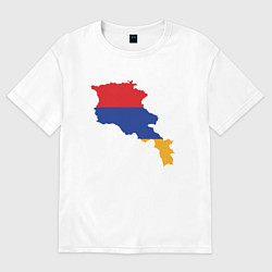 Футболка оверсайз мужская Map Armenia, цвет: белый