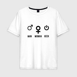Мужская футболка оверсайз MAN WOMAN GEEK