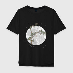 Мужская футболка оверсайз Дерево под луной в китайском стиле