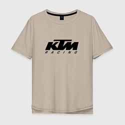Футболка оверсайз мужская КТМ МОТОКРОСС KTM RACING, цвет: миндальный