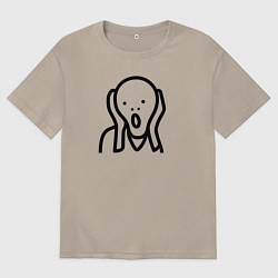 Футболка оверсайз мужская Крик Стикер, цвет: миндальный