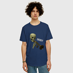 Футболка оверсайз мужская Дудец Trumpet Skull, цвет: тёмно-синий — фото 2