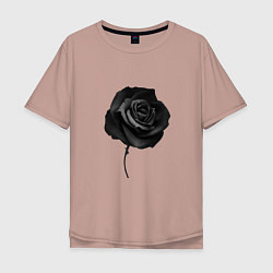 Мужская футболка оверсайз Чёрная роза Black rose