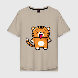 Мужская футболка оверсайз Милый тигренок - символ года 2022