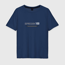Футболка оверсайз мужская DEPRESSION 100, цвет: тёмно-синий