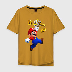 Футболка оверсайз мужская Mario cash, цвет: горчичный