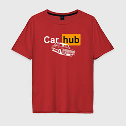 Футболка оверсайз мужская Car Hub hub, цвет: красный