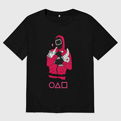 Мужская футболка оверсайз Игра в кальмара - милый котик