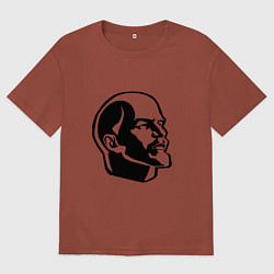 Футболка оверсайз мужская Ленин Владимир Ильич, цвет: кирпичный