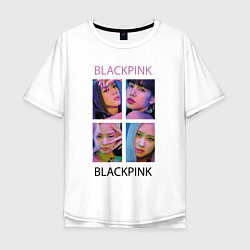 Мужская футболка оверсайз BLACKPINK черно-розовые