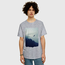 Футболка оверсайз мужская ОРЁЛ НАД ЛЕСОМ EAGLE, цвет: меланж — фото 2