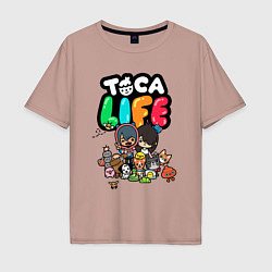 Футболка оверсайз мужская Toca Life, цвет: пыльно-розовый