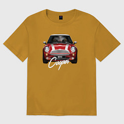 Футболка оверсайз мужская Авто Mini Cooper, цвет: горчичный