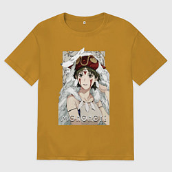 Футболка оверсайз мужская Princеss mononoke, цвет: горчичный