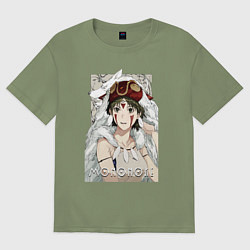 Футболка оверсайз мужская Princеss mononoke, цвет: авокадо