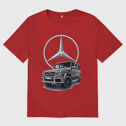 Футболка оверсайз мужская Mercedes Gelendwagen G63 AMG G-class G400d, цвет: красный
